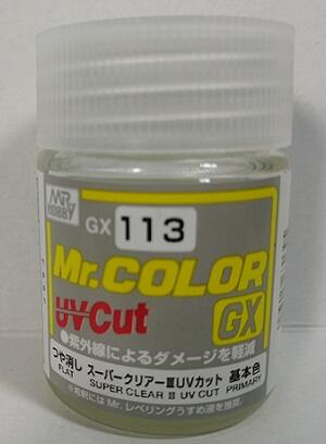 SUPER CLEAR III UV CUT FLAT - MR.COLOR GX - CAPA FILTRO ULTRAVIOLETA SUPER TRANSPARENTE MATE PARA FI