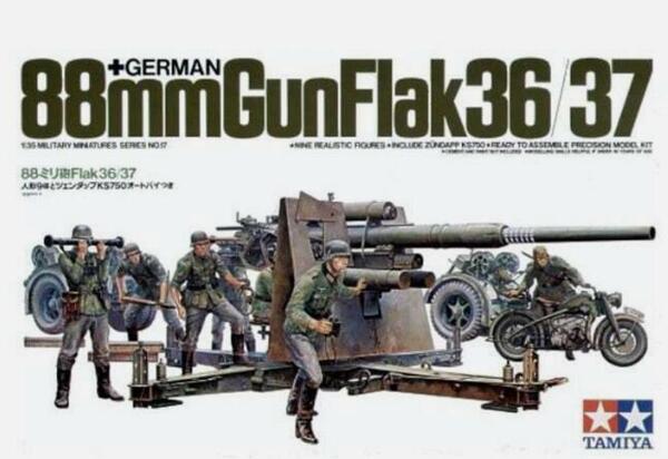 GERMAN 88mm FLAK 35/36 GUN  AND CREW - SUPER HIGH DETAIL GUN WITH AMMO,  TRANSPORT OR FIELD POSSITIO