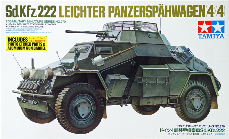 Sd.Kfz.222 LEICHTER PANZERSPAHWAGEN 4/4 - HIGH DETAIL MODEL KIT -