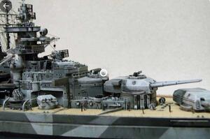 TIRPITZ GERMAN KRIEGSMARINE BATTLESHIP - ACURATE DETAILS IN ALL HULL , GUNS, BRIDGE, POPELERS, BOATS