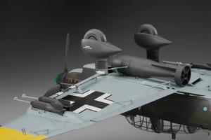 JUNKERS Ju 87 D STUKA, LUFTWAFFE DIVE BOMBER WWII -  ENGRAVED PANEL, DETAIL COOKPIT, REAR MACHINE GU