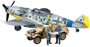 Bf 109 G-6 LUFTWAFFE MESSESCHMITT & KUBELWAGEN TYPE 82, INCLUDES 3 FIGURES, DB 605 ENGINE IN SUPER D