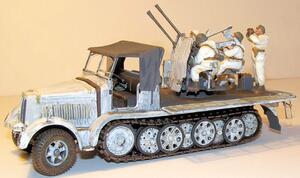 GERMAN 8 TON SEMITRACK w/ 20mm FLAKVIELING Sd.kfz 7/1 - MOVABLE GUN BARRELS AND GUN BASE, 5 REALISTI