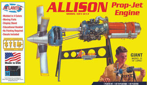 ALLISON MODEL 501-D13 PROP JET ENGINE - MOLDED IN FOUR COLORS, MOVING PARTS, DISPLAY STAND - EDUCATI ALLISON MODEL 501-D13 PROP JET ENGINE - MOLDED IN FOUR COLORS, MOVING PARTS, DISPLAY STAND - EDUCATI