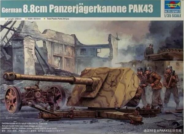 8.8cm PANZERJAGERKANONE PAK 43. ADVANCE THECNOLOGY MODEL KITS. PHOTO-ETCH DETAIL PARTS, METAL BARREL