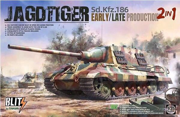 JAGDTIGER Sd.Kfz.186 EARLY/LATE PRODUCTION . ULTRA DETAIL MODEL KIT. SPECIAL TRACK DESIGN, PHOTO ETC