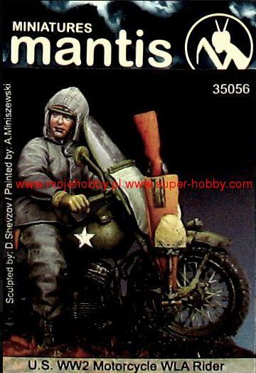 U.S. WWII MOTOCYCLE WLA RIDER. REALISTIC DETAIL FIGURE, MANTIS OIGINAL.