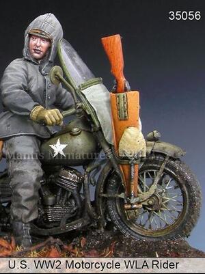 U.S. WWII MOTOCYCLE WLA RIDER. REALISTIC DETAIL FIGURE, MANTIS OIGINAL.