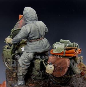 U.S. WWII MOTOCYCLE WLA RIDER. REALISTIC DETAIL FIGURE, MANTIS OIGINAL.