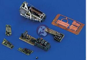 P-51 D MUSTANG UPDATE SET. RESIN & PHOTO-ETCHED DETAIL PIECES FOR COCKPIT, ENGINE, SIDE COCKPIT PANE