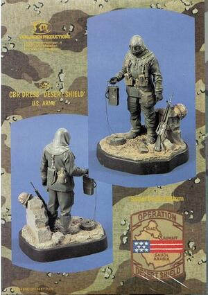 CBR DRESS "DESERT SHIELD" U.S. ARMY.  HIGH DETAIL RESINE FIGURE. ORIGINAL VERLINDEN DESIGN.