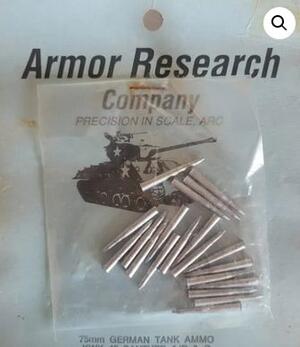 GERMAN 75mm AMMO KWK 40 PANZER IV F2/3. METAL SHELLS 75mm. TANK AMMO 20 PCS. ARMOR RESEARCH.