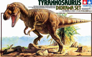 TYRANNOSAURUS REX DIORAMA SET. REALISTIC T-REX WITH LIFE LIKE SKIN APPEARANCE . FALLEN TREE, CYCAD, 