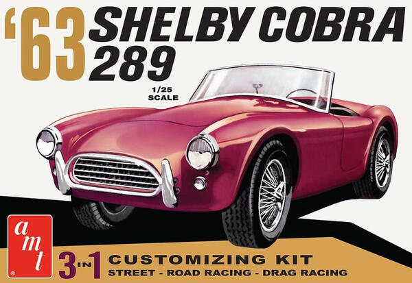 SHELBY COBRA 289 1963. 3 en 1, STREET, ROAD RACING OR DRAG RACING. CUSTOMIZING KIT. METAL INJECTOR S