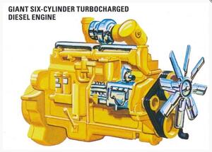 CONSTRUCTION BULLDOZER - ADJUSTABLE BLADE & RIPPER ATTACHMENT, MOVABLE TRACKS, GIANT SIX-CILINDER TU
