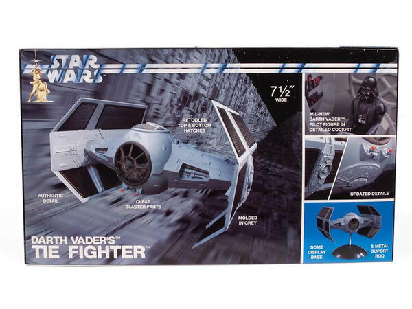 DARTH VADER TIE FIGHTER - STAR WARS. DETAILED EXTERIOR AND INTERIOR SUFACES. EXACT DART VADER FIGURE
