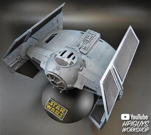 DARTH VADER TIE FIGHTER - STAR WARS. DETAILED EXTERIOR AND INTERIOR SUFACES. EXACT DART VADER FIGURE