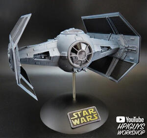 DARTH VADER TIE FIGHTER - STAR WARS. DETAILED EXTERIOR AND INTERIOR SUFACES. EXACT DART VADER FIGURE