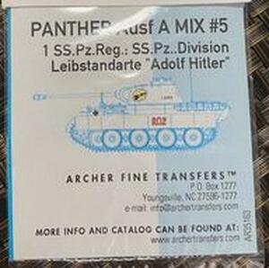 PHANTER A 1 SS. PZ DIVISION LEIBSTANDARTE" ADOLF HITLER" DECAL. NORMANDY 1944. WITH ZIMEDGE, STENCIL
