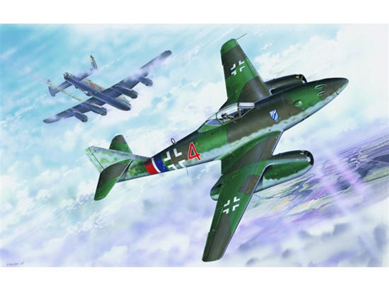 Me 262 A1a MESSESCHMITT JET FIGHTER. BOX ART :https://mpmhobbies.com/cdn/shop/files/132-trumpeter-me