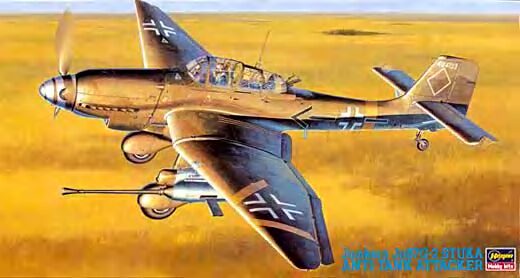 JU-87 G2 STUKA ANTI TANK FIGHTER. HIGH DETAIL MODEL KIT, ENGRAVED PANEL LINES.