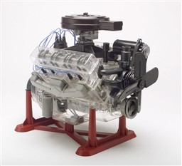 V-8 VISIBLE ENGINE. MOVILE CRANCSHAFT, PISTONS & VALVES.