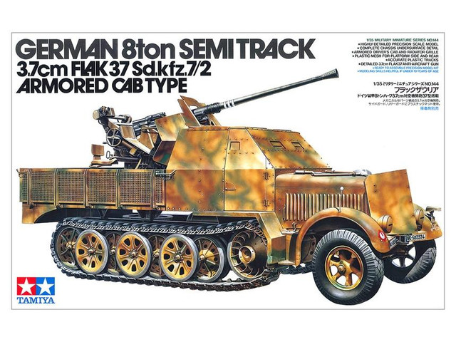 GERMAN 8ton SEMI TRACK 3.7cm FLAK 37 Sd.kfz. 7 / 2 ARMORED CAB TYPE. COMPLETE CHASIS. 