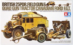 BRITISH 25PD. FIELD GUN & QUAD GUN TRACTOR (CANADIAN FOD F.G.T.) REALISTIC DRIVER FIGURE.