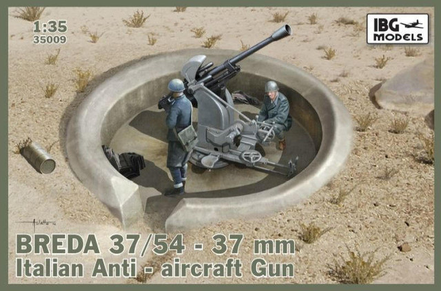 BREDA 37/54 ANTI-AIRCAFT GUN. HIHGLY DETAIL MODEL KIT WITH METAL BARREL.
