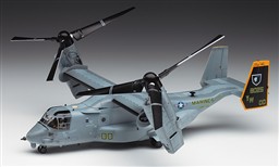 MV-22 B OSPREY. U.S.M.C. TILTROTOR TRANSPORT. DISPLAY BASE INCLUDED. HIGHLY DETAIL PANEL SURFACES.